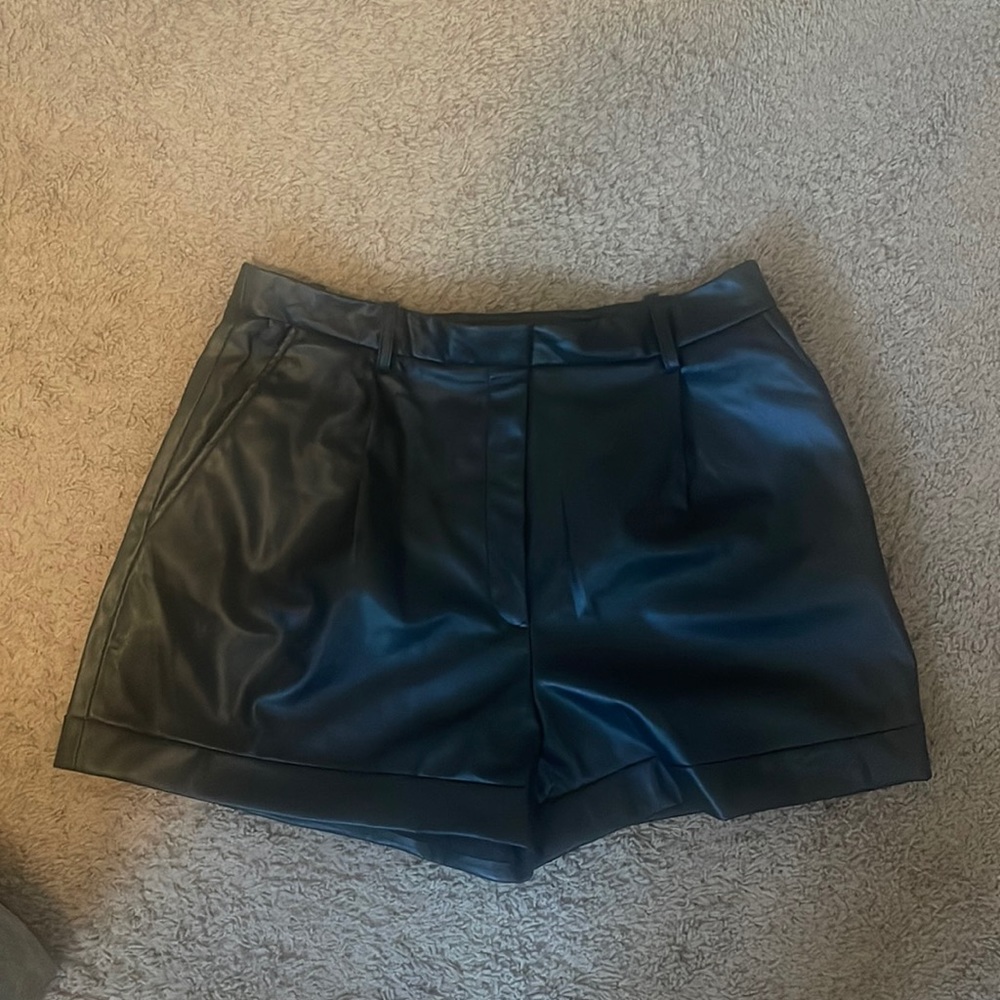 Zara High-Waisted Faux Leather Shorts